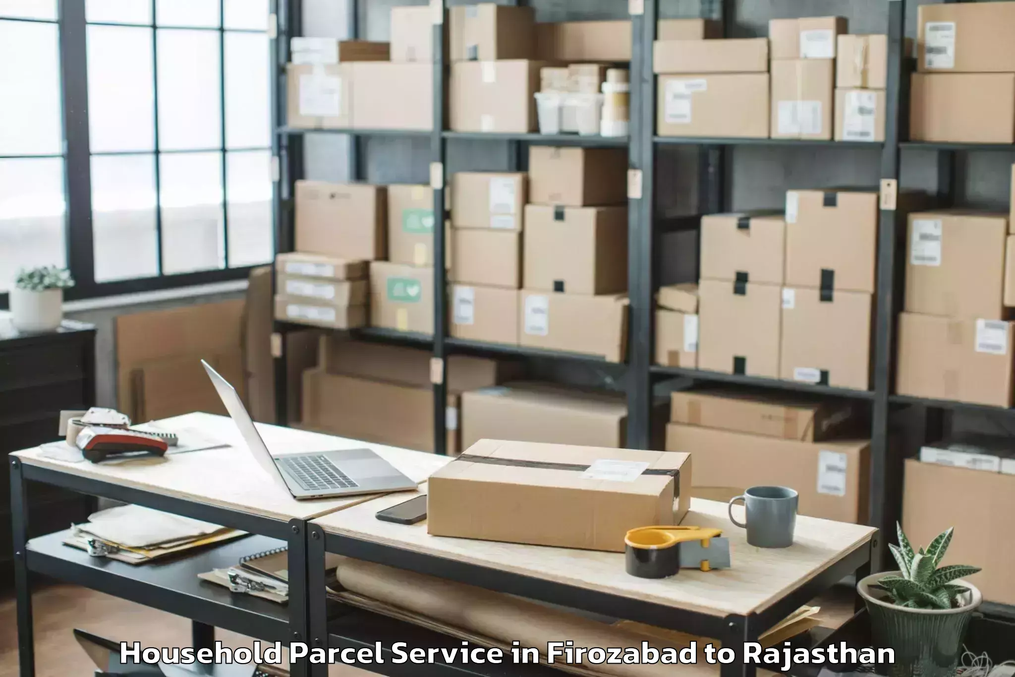 Easy Firozabad to Bari Sadri Household Parcel Booking